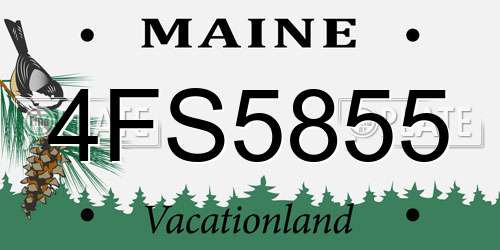 4FS5855 Maine License Plate