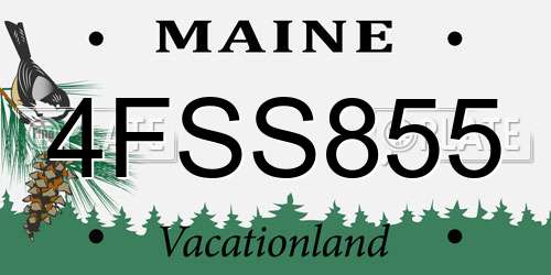 4FSS855 Maine License Plate