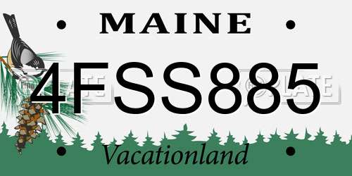 4FSS885 Maine License Plate