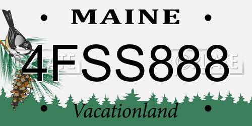 4FSS888 Maine License Plate