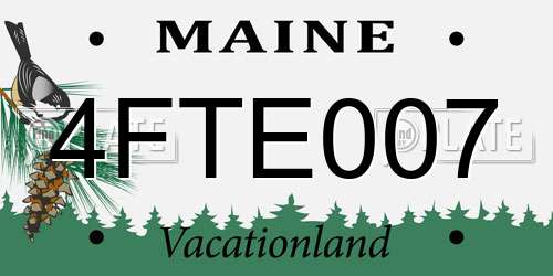 4FTE007 Maine License Plate