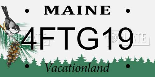 4FTG19 Maine License Plate