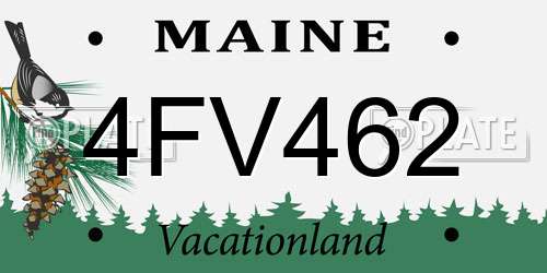 4FV462 Maine License Plate