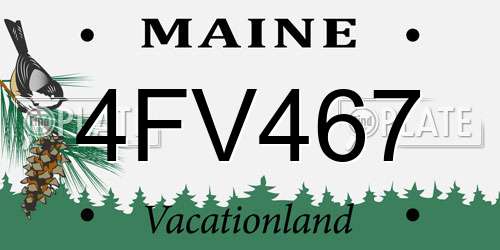 4FV467 Maine License Plate