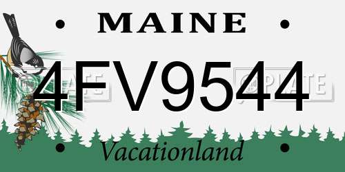 4FV9544 Maine License Plate