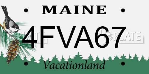 4FVA67 Maine License Plate