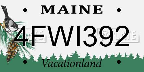 4FWI392 Maine License Plate