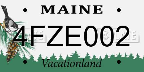 4FZE002 Maine License Plate