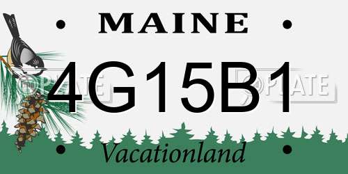 4G15B1 Maine License Plate