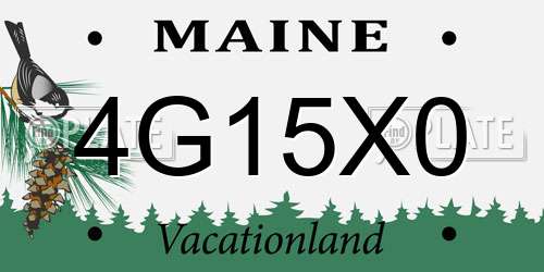 4G15X0 Maine License Plate
