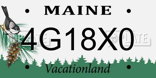 4G18X0 Maine License Plate