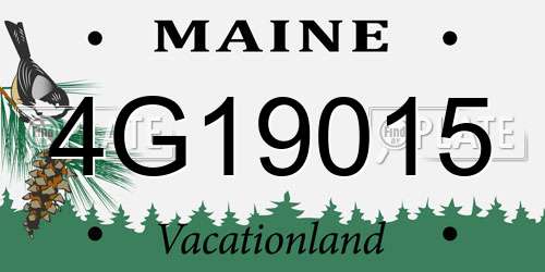 4G19015 Maine License Plate