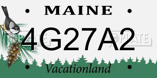 4G27A2 Maine License Plate