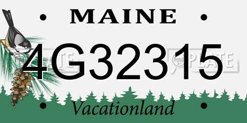 4G32315 Maine License Plate