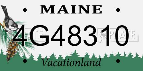 4G48310 Maine License Plate