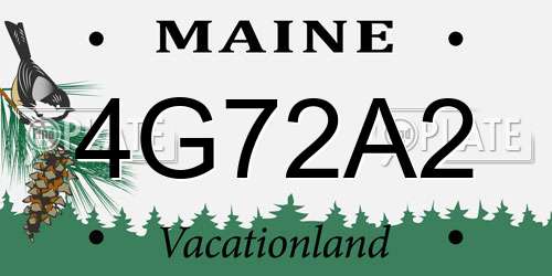 4G72A2 Maine License Plate