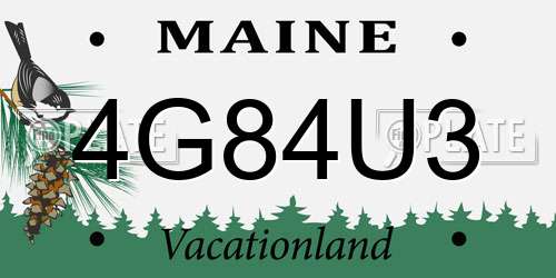 4G84U3 Maine License Plate
