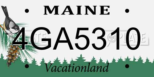 4GA5310 Maine License Plate