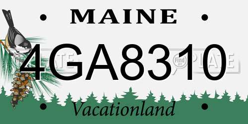 4GA8310 Maine License Plate