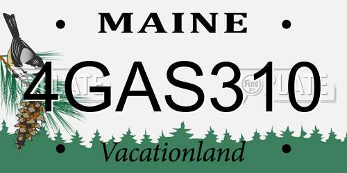 4GAS310 Maine License Plate