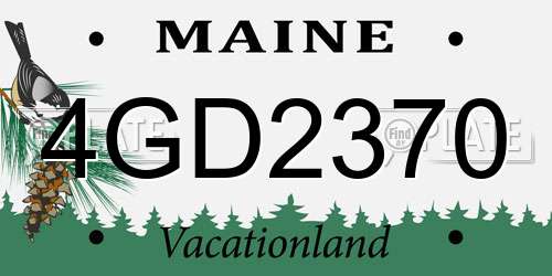 4GD2370 Maine License Plate