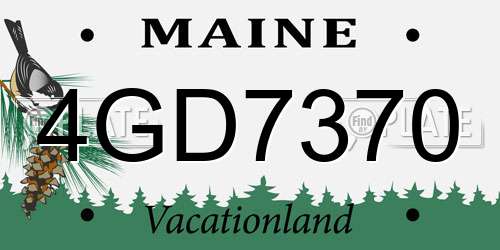 4GD7370 Maine License Plate