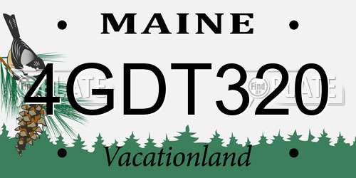 4GDT320 Maine License Plate