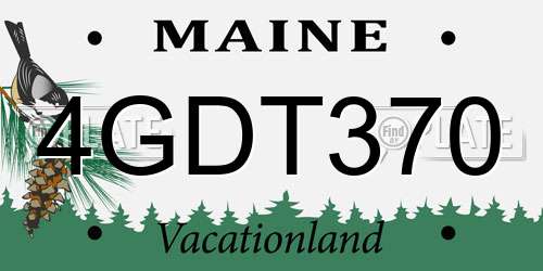 4GDT370 Maine License Plate