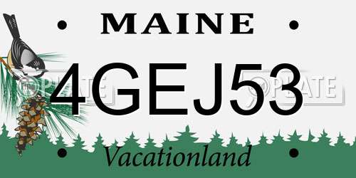 4GEJ53 Maine License Plate