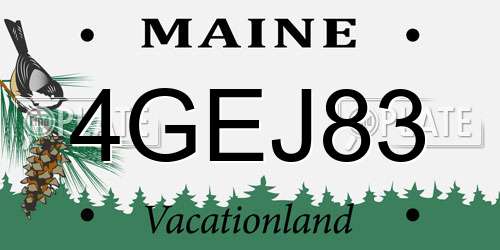 4GEJ83 Maine License Plate