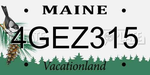 4GEZ315 Maine License Plate
