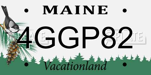 4GGP82 Maine License Plate