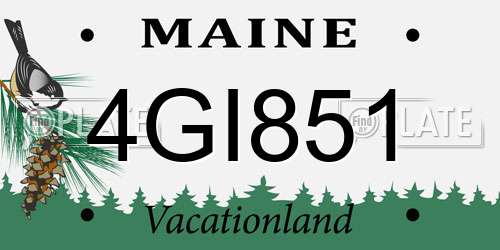 4GI851 Maine License Plate