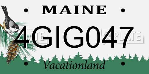 4GIG047 Maine License Plate