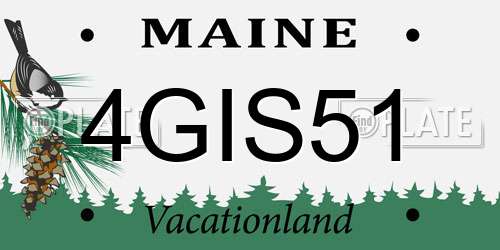 4GIS51 Maine License Plate