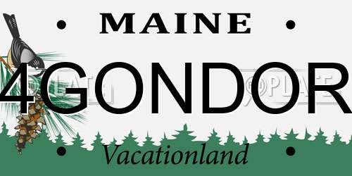 4GONDOR Maine License Plate