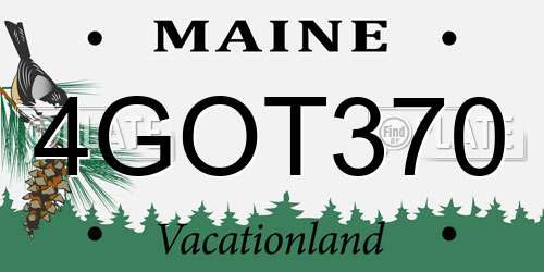 4GOT370 Maine License Plate