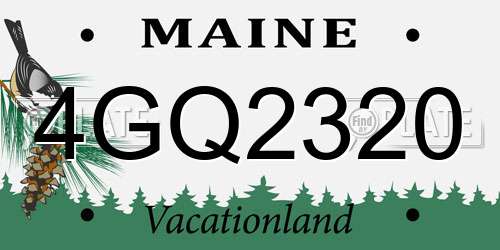4GQ2320 Maine License Plate