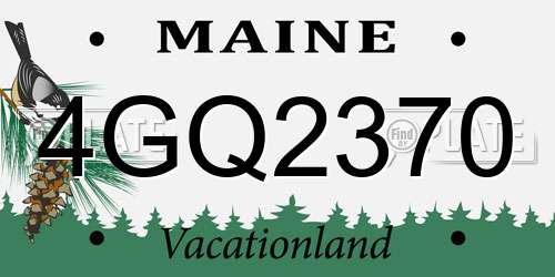 4GQ2370 Maine License Plate