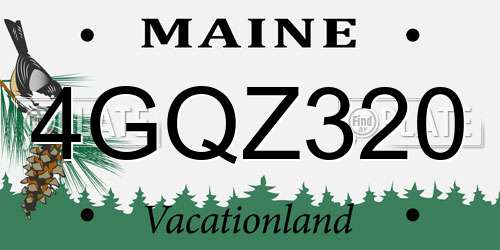 4GQZ320 Maine License Plate