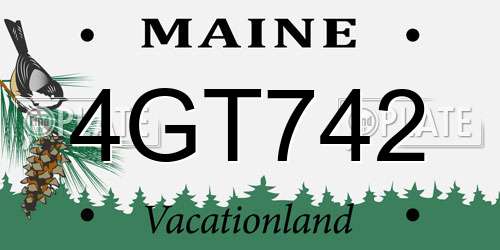 4GT742 Maine License Plate