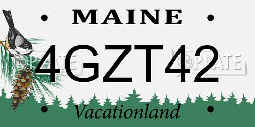 4GZT42 Maine License Plate