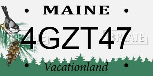 4GZT47 Maine License Plate