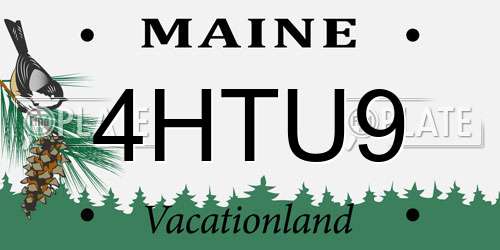 4HTU9 Maine License Plate