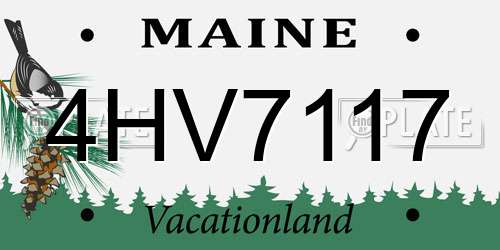 4HV7117 Maine License Plate