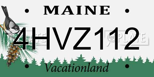 4HVZ112 Maine License Plate