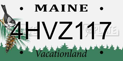 4HVZ117 Maine License Plate