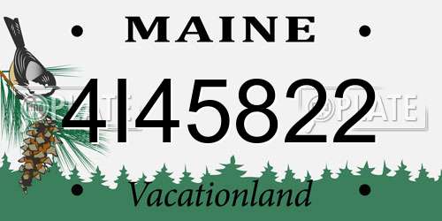 4I45822 Maine License Plate