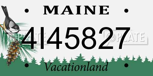 4I45827 Maine License Plate