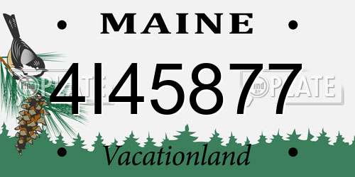 4I45877 Maine License Plate